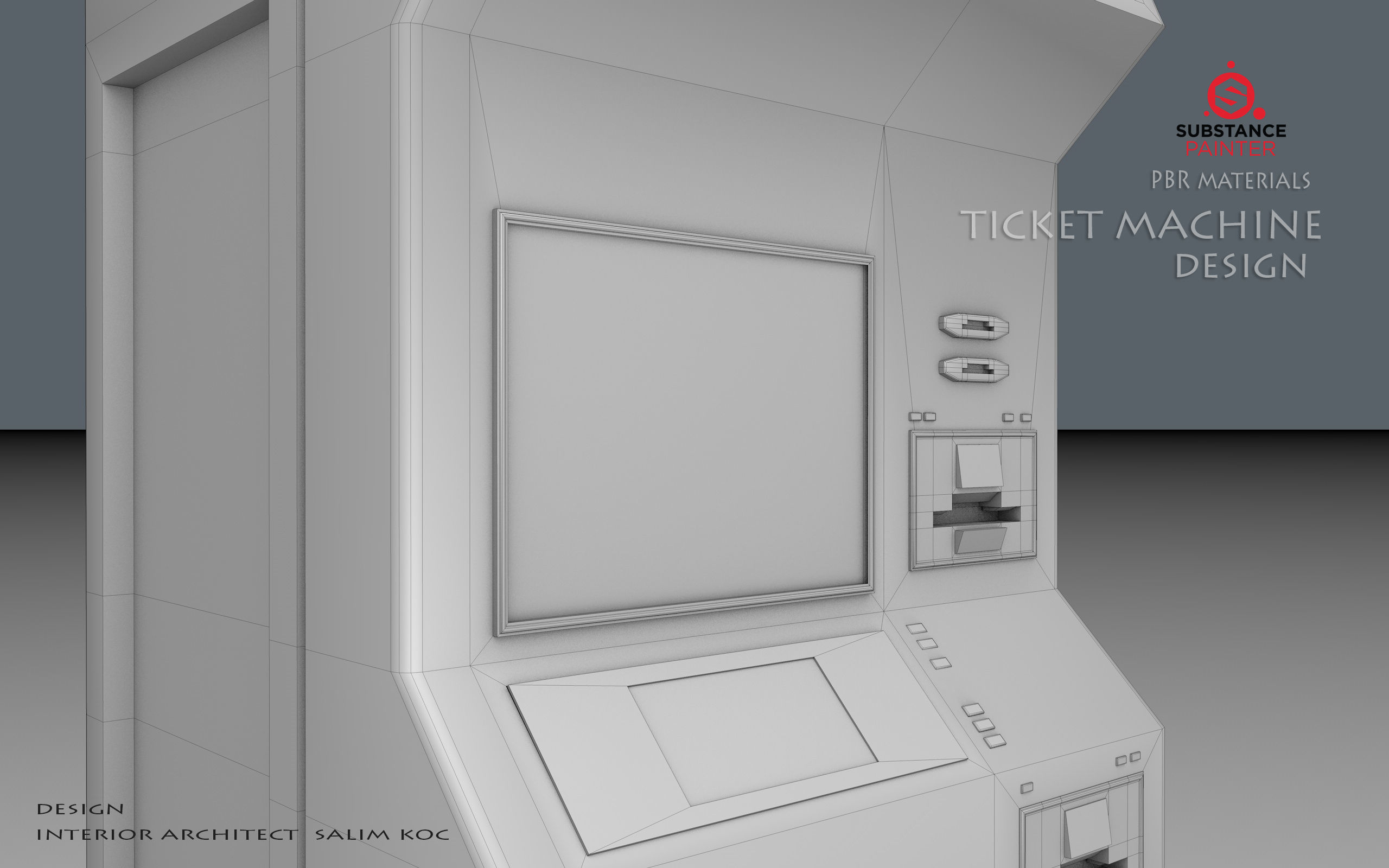 Ticket Machine 3D model Low-poly 3D model_5