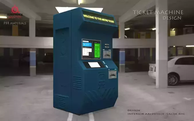 Ticket Machine 3D model Low-poly 3D model Ticket Machine 3D model Low-poly 3D model