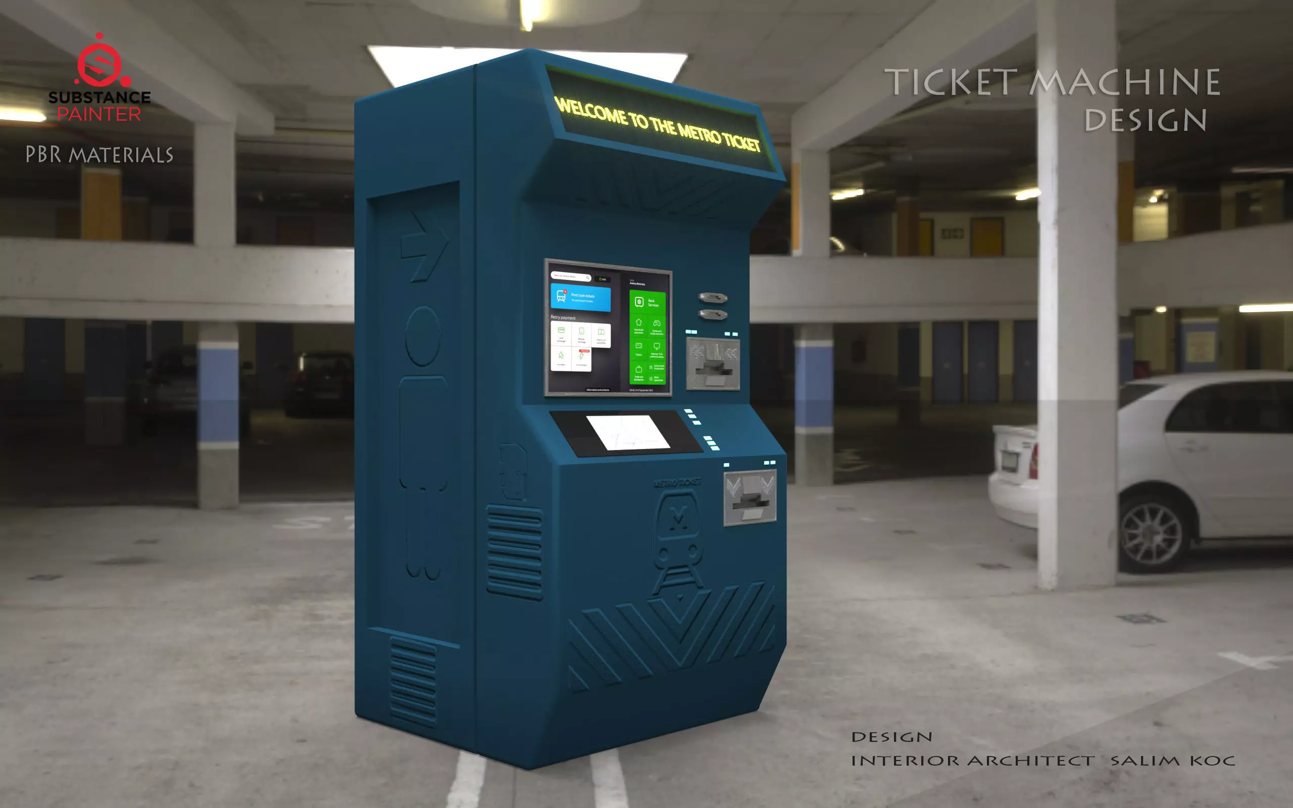 Ticket Machine 3D model Low-poly 3D model_0