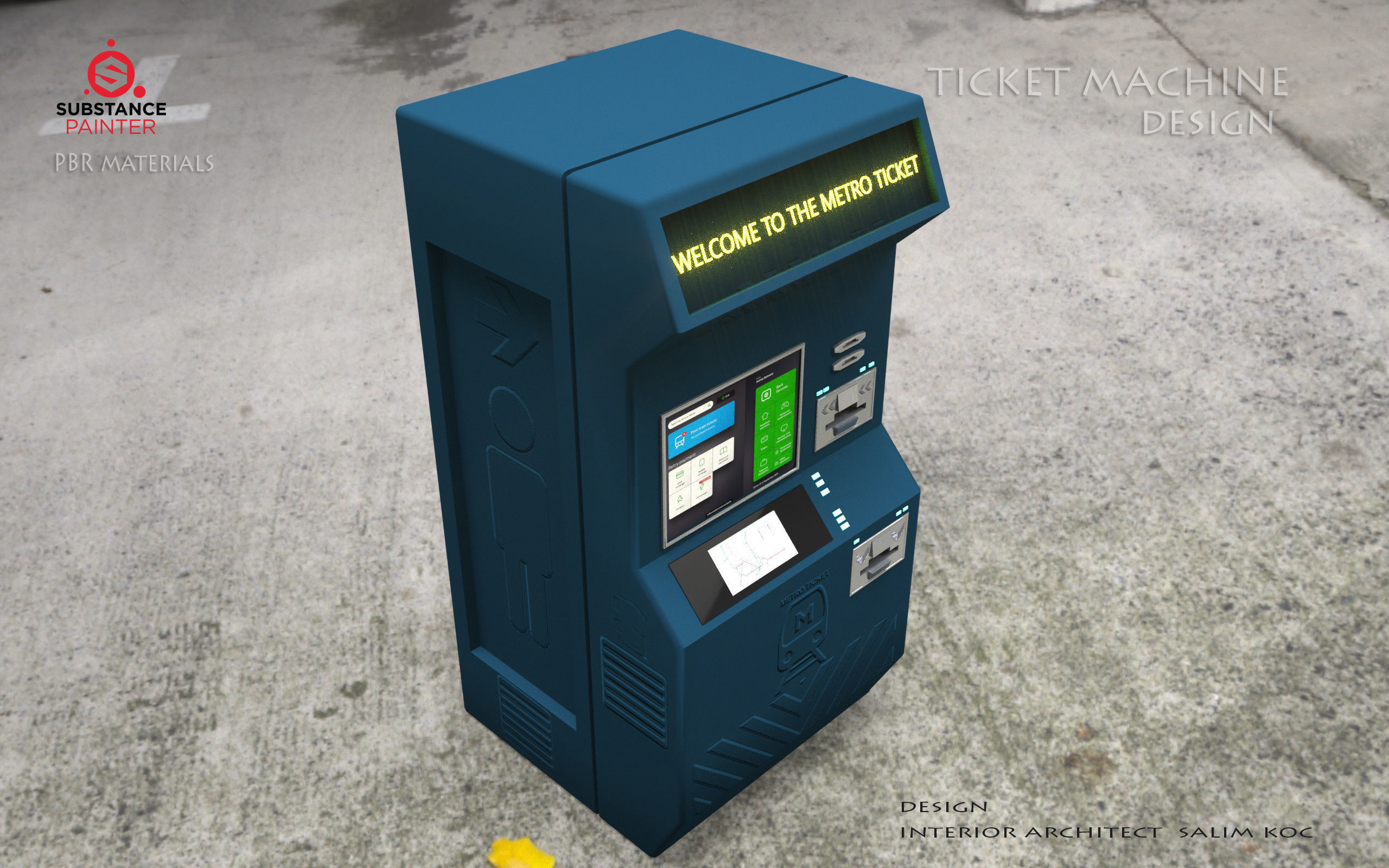Ticket Machine 3D model Low-poly 3D model_10