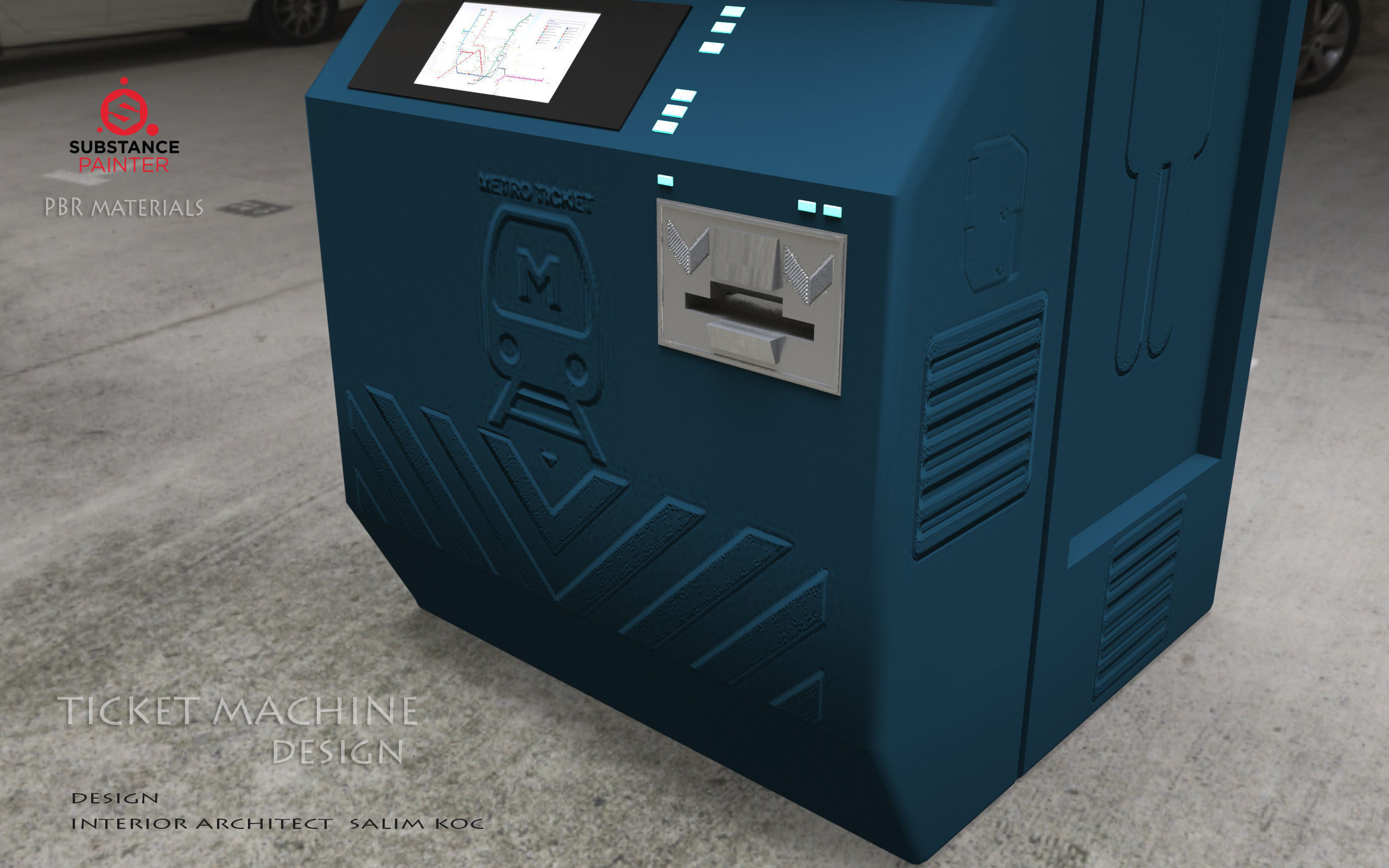 Ticket Machine 3D model Low-poly 3D model_13