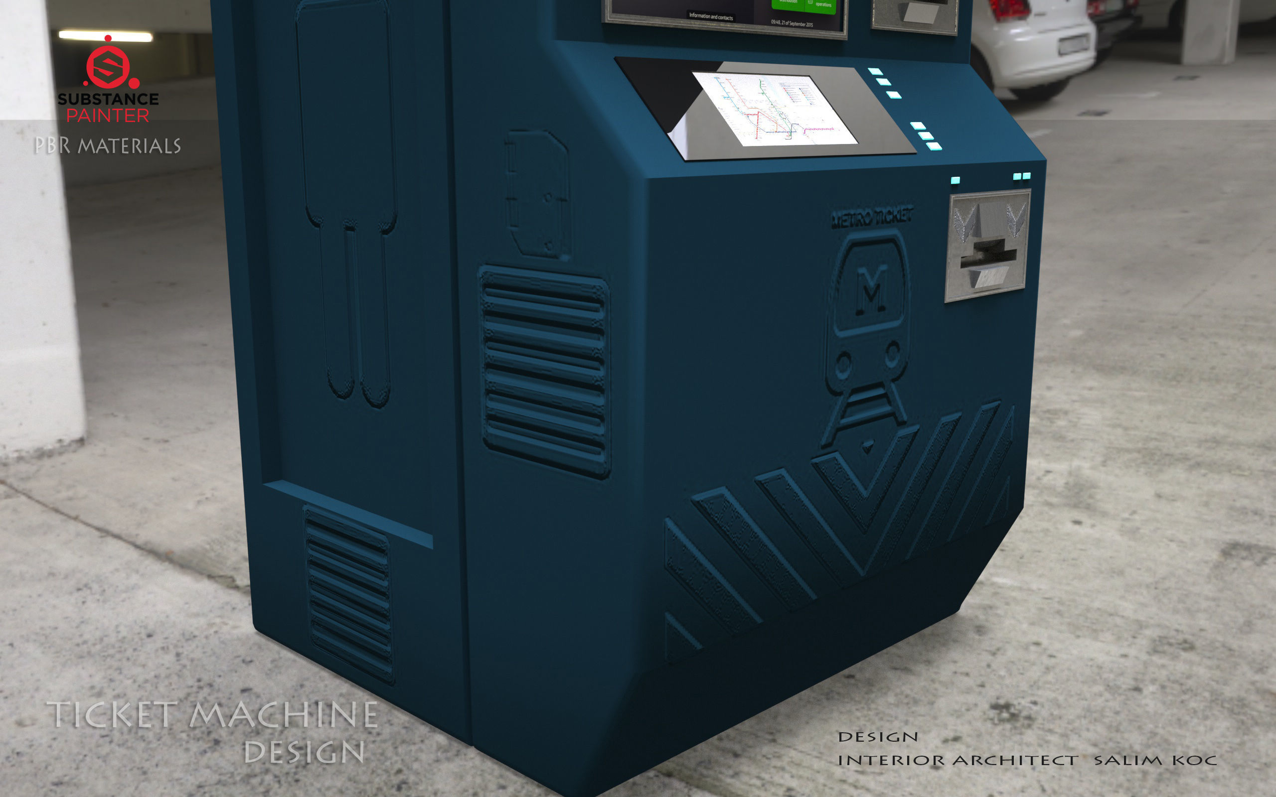 Ticket Machine 3D model Low-poly 3D model_11