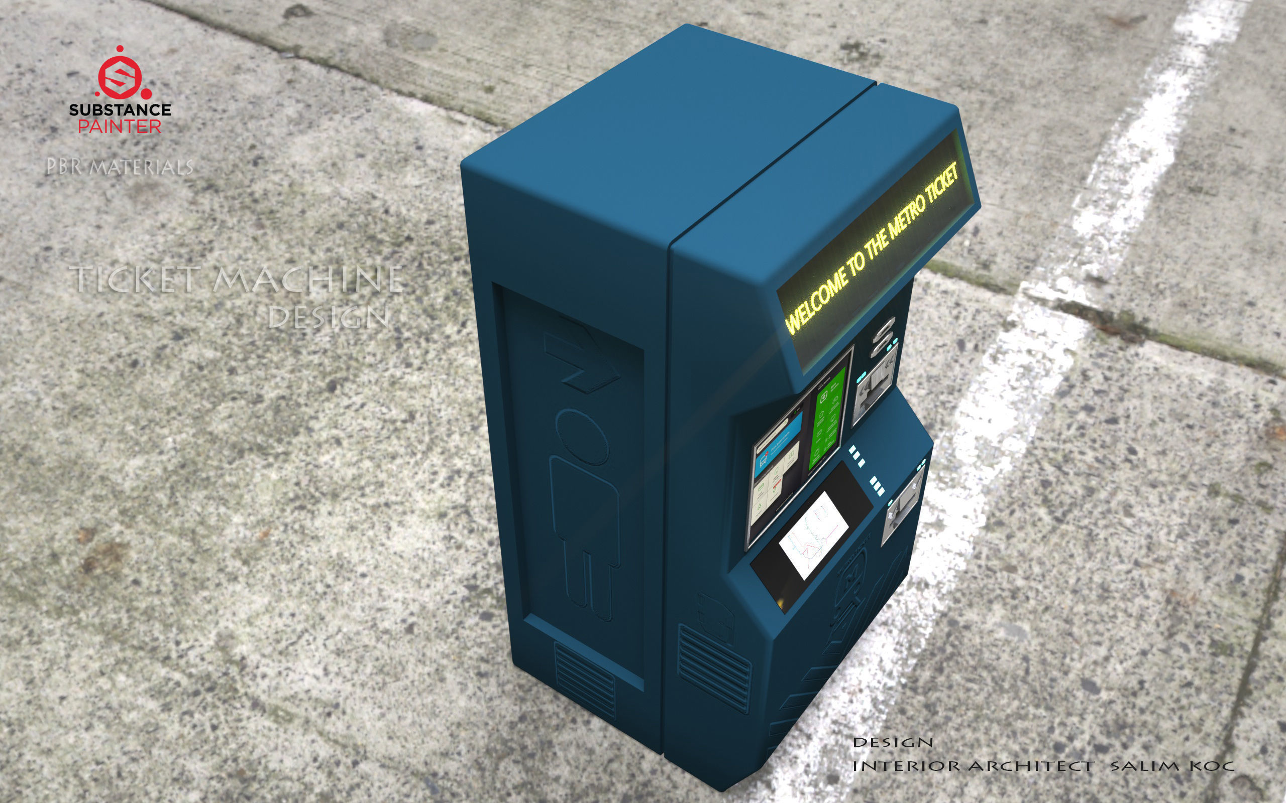 Ticket Machine 3D model Low-poly 3D model_15
