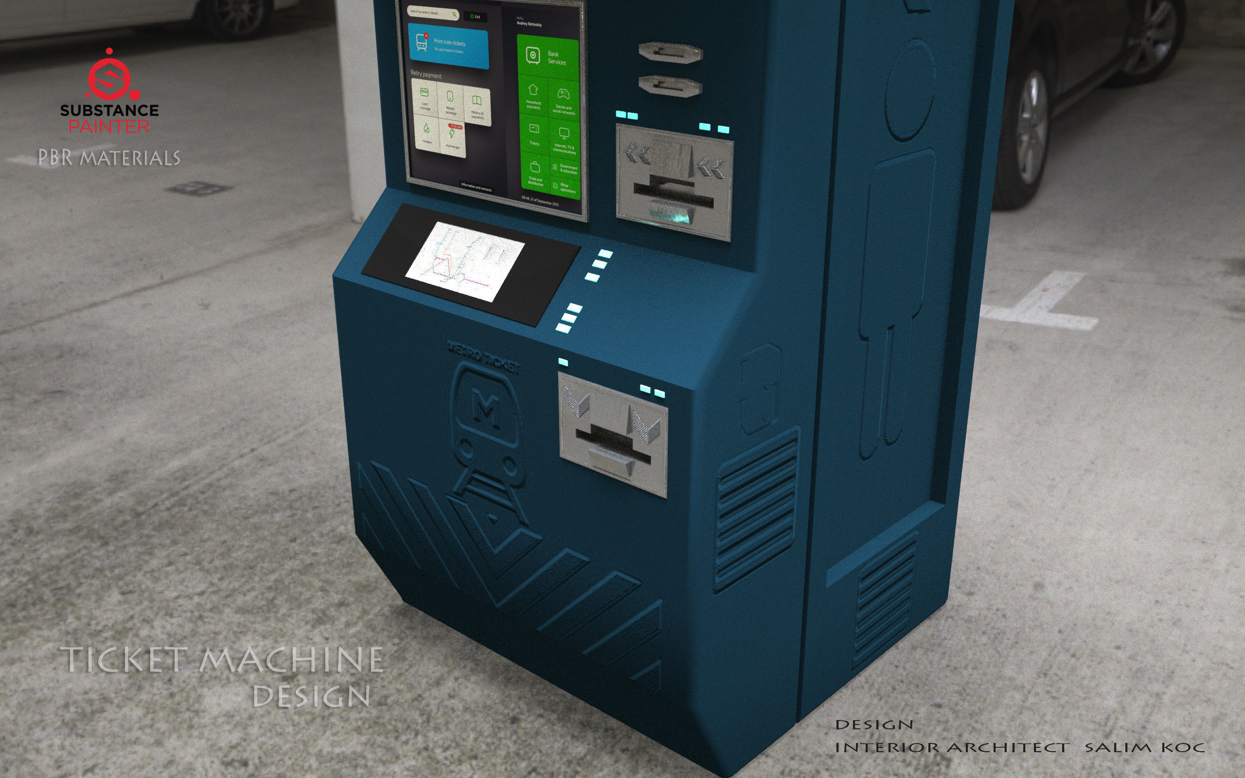 Ticket Machine 3D model Low-poly 3D model_12