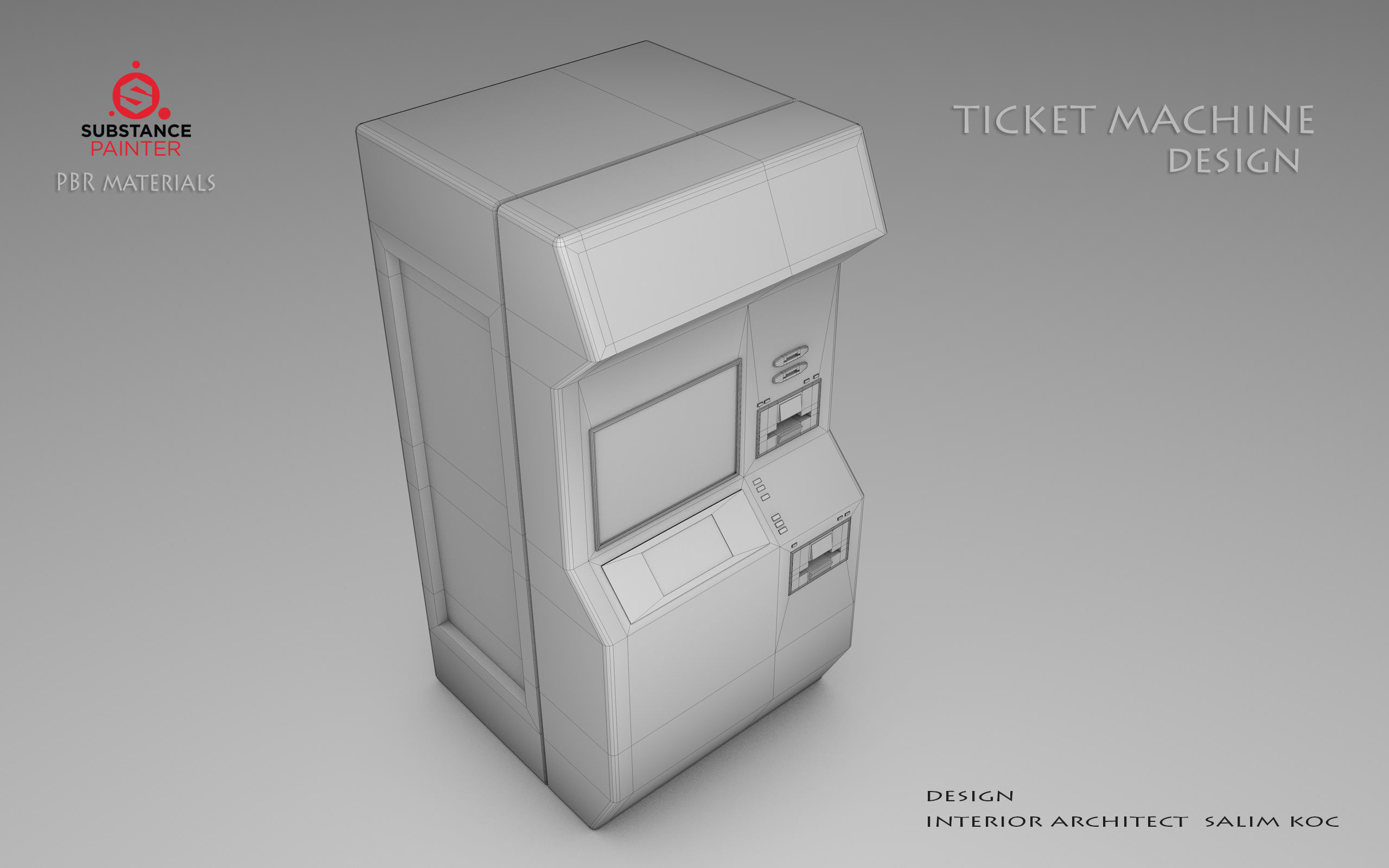 Ticket Machine 3D model Low-poly 3D model_2