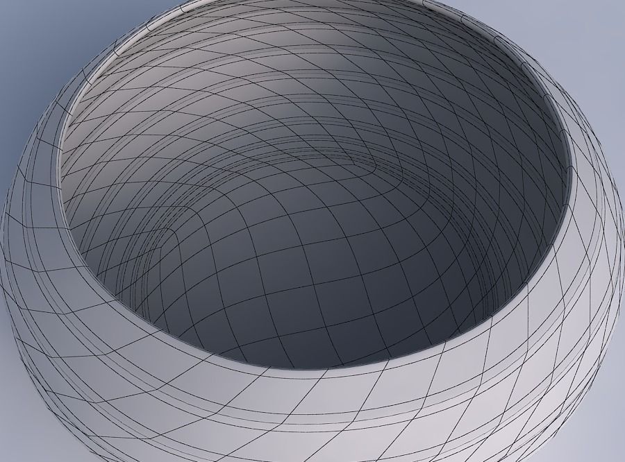 Bowl spheric squeezed wide with curved horizontal sections 3D print model_6