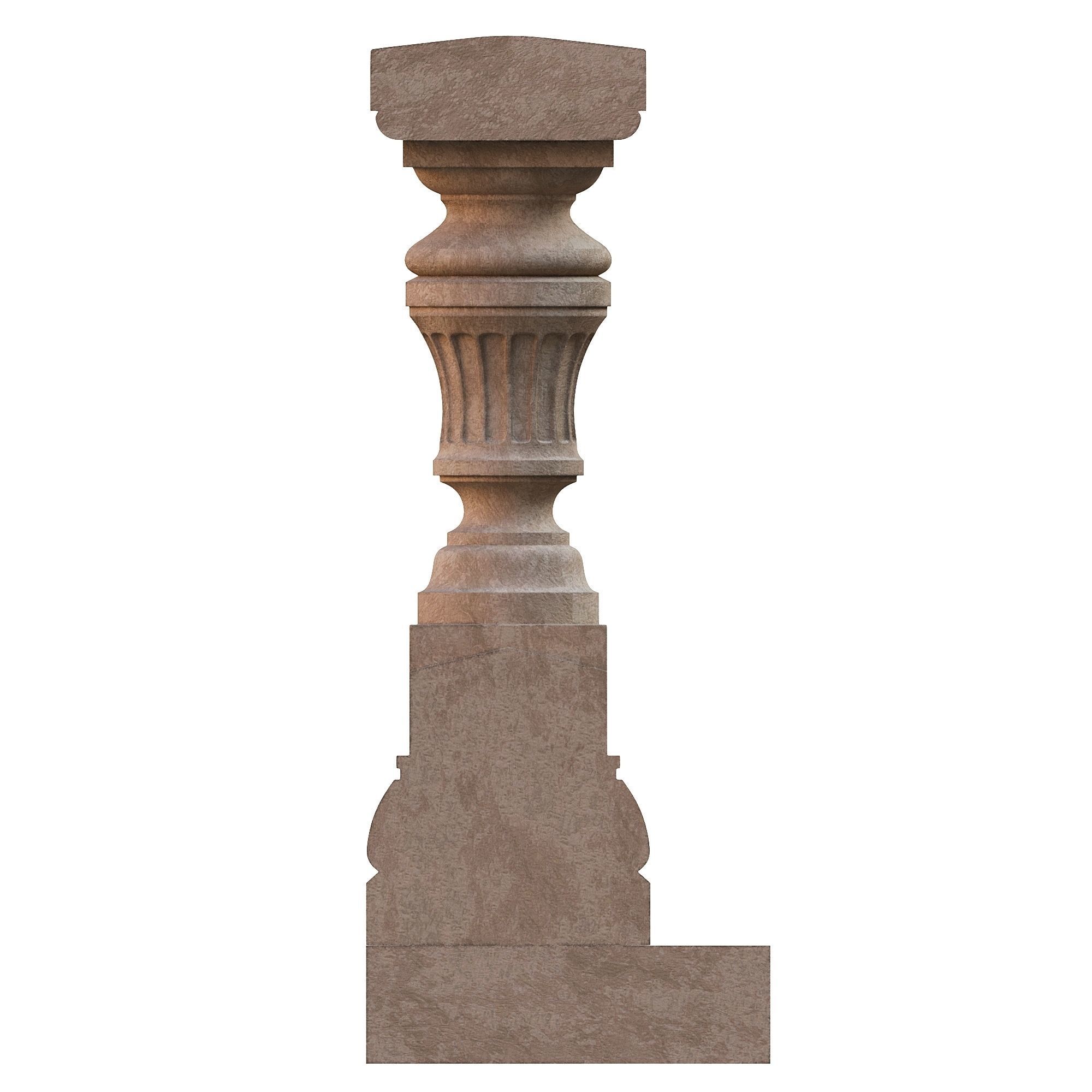 Stone balustrade 05 3D model_4
