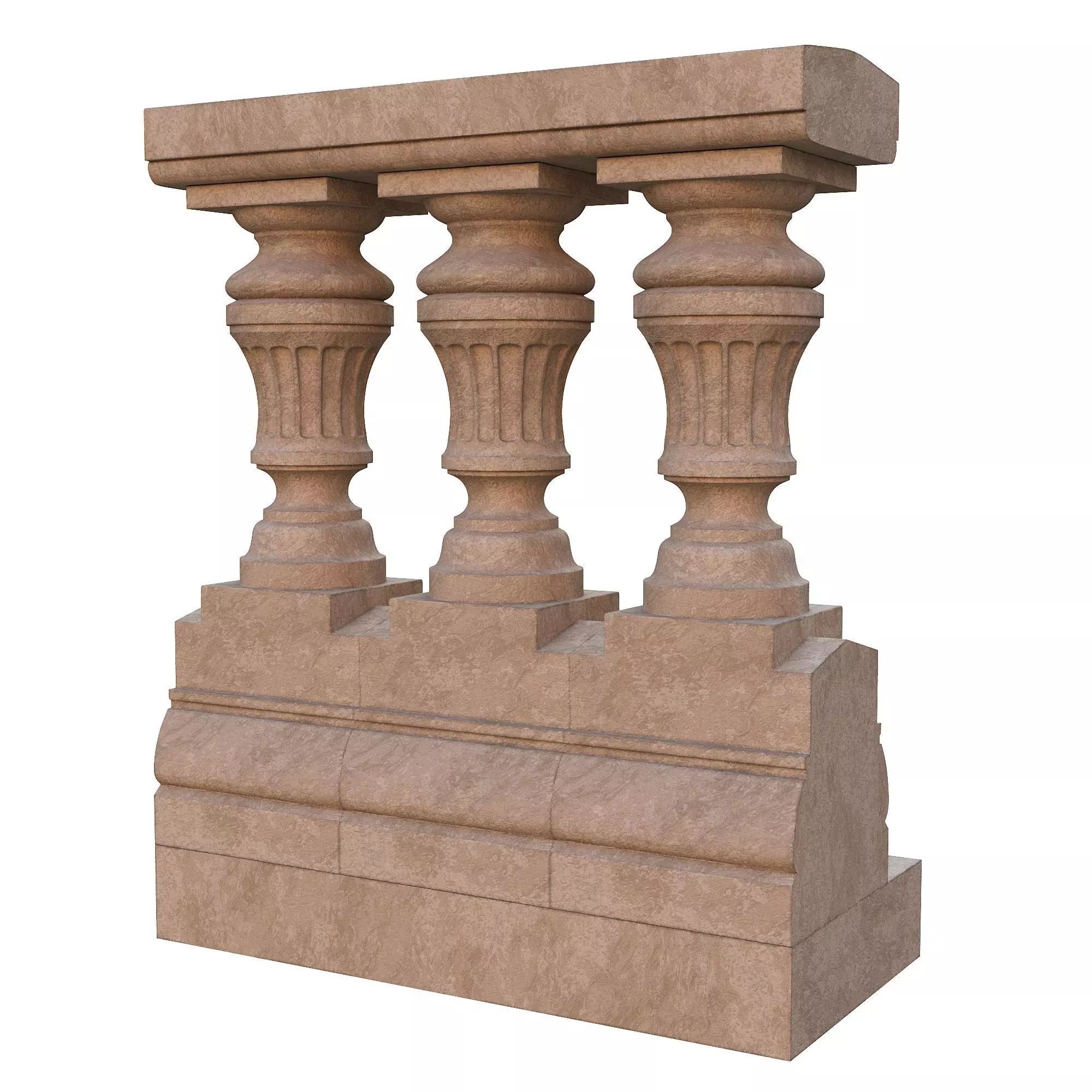 Stone balustrade 05 3D model_0