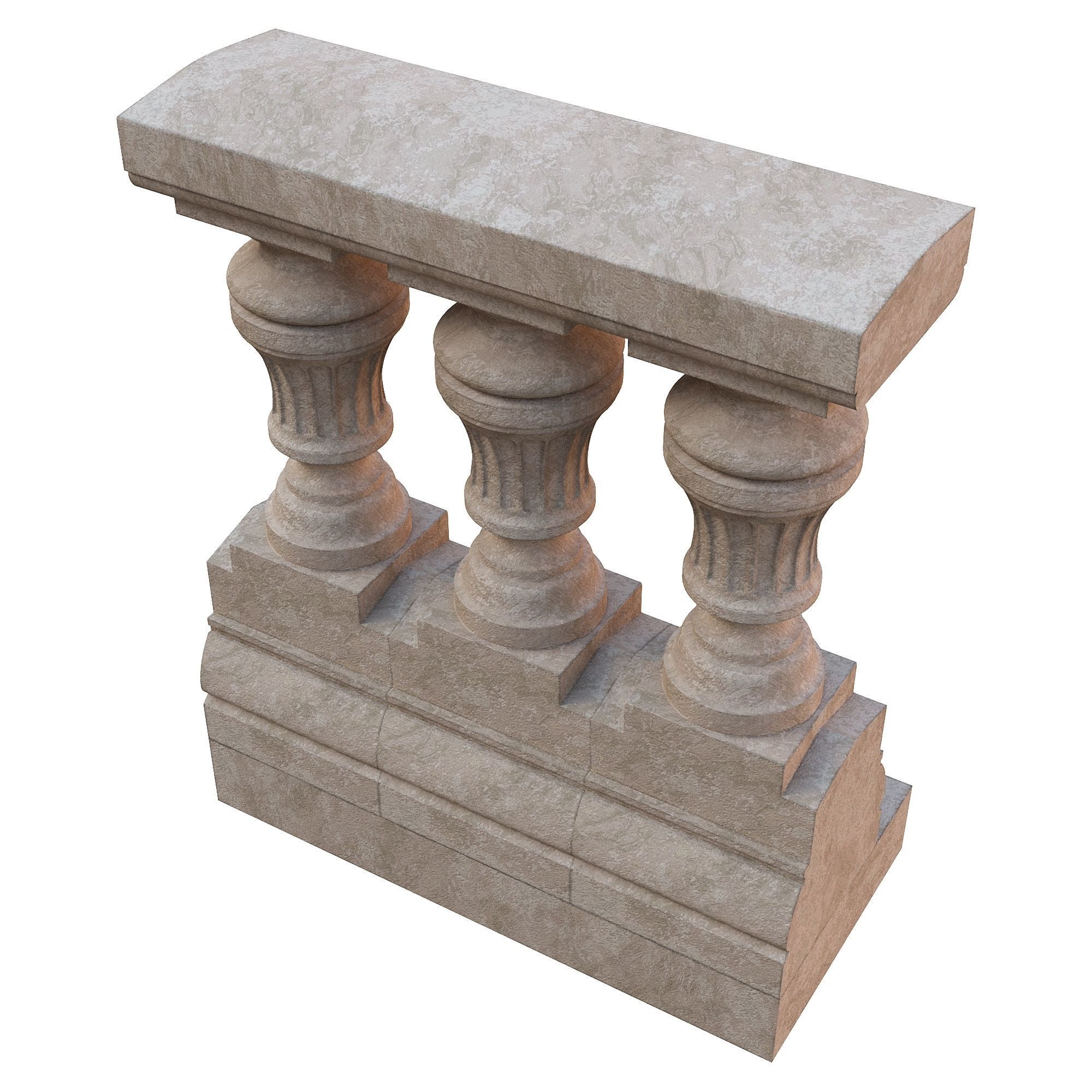 Stone balustrade 05 3D model_2
