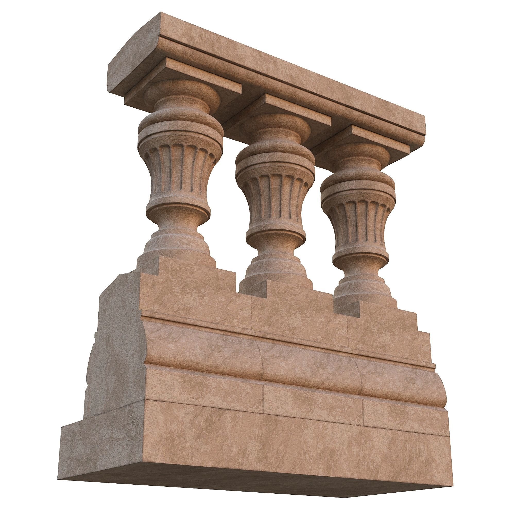 Stone balustrade 05 3D model_1