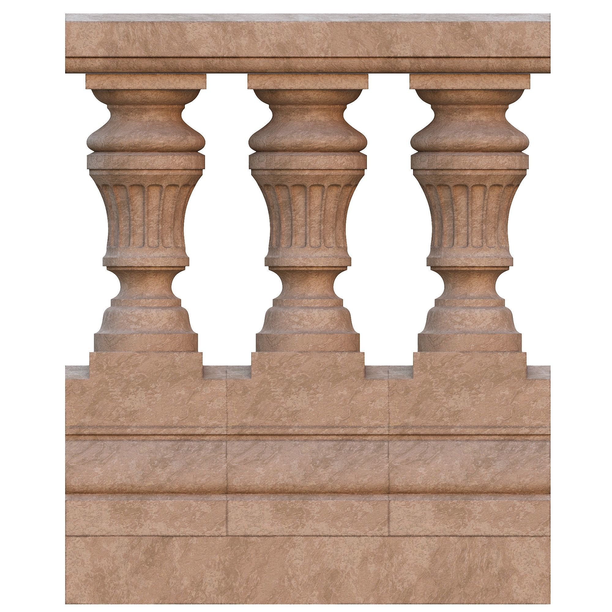 Stone balustrade 05 3D model_3