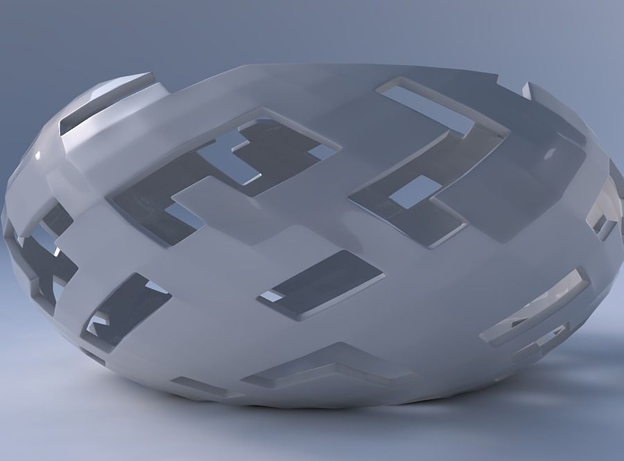 Bowl spheric squeezed wide with cuts 3D print model_4