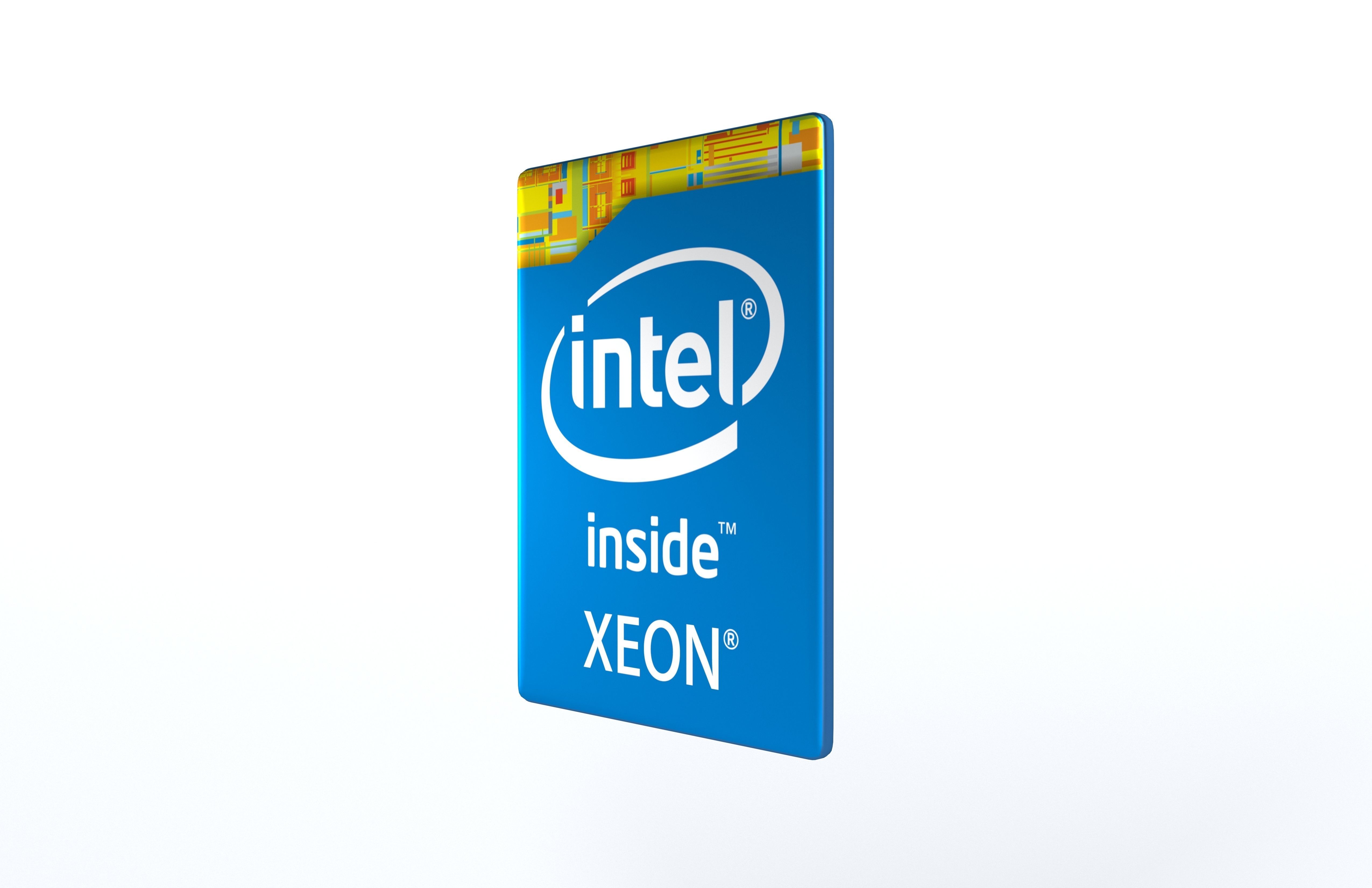 Intel CPU Tag XEON v1 001 Low-poly 3D model_2