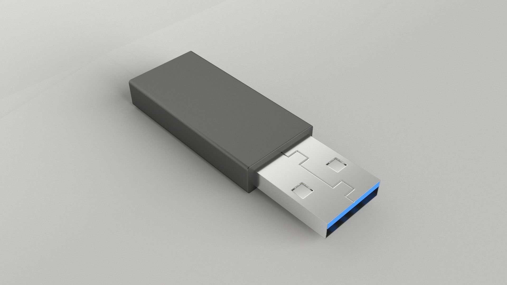 USB v1 015 Low-poly 3D model_4