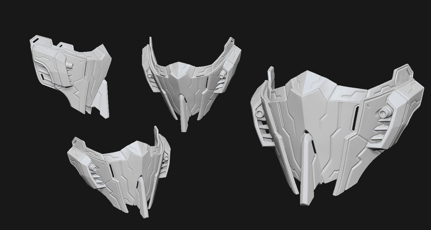 Mecha mask V3 STL for 3D print model_3