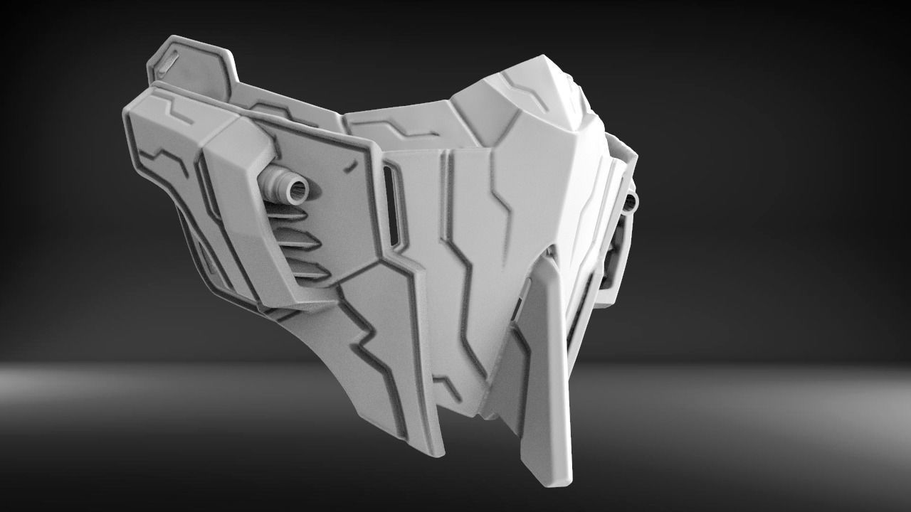 Mecha mask V3 STL for 3D print model_1