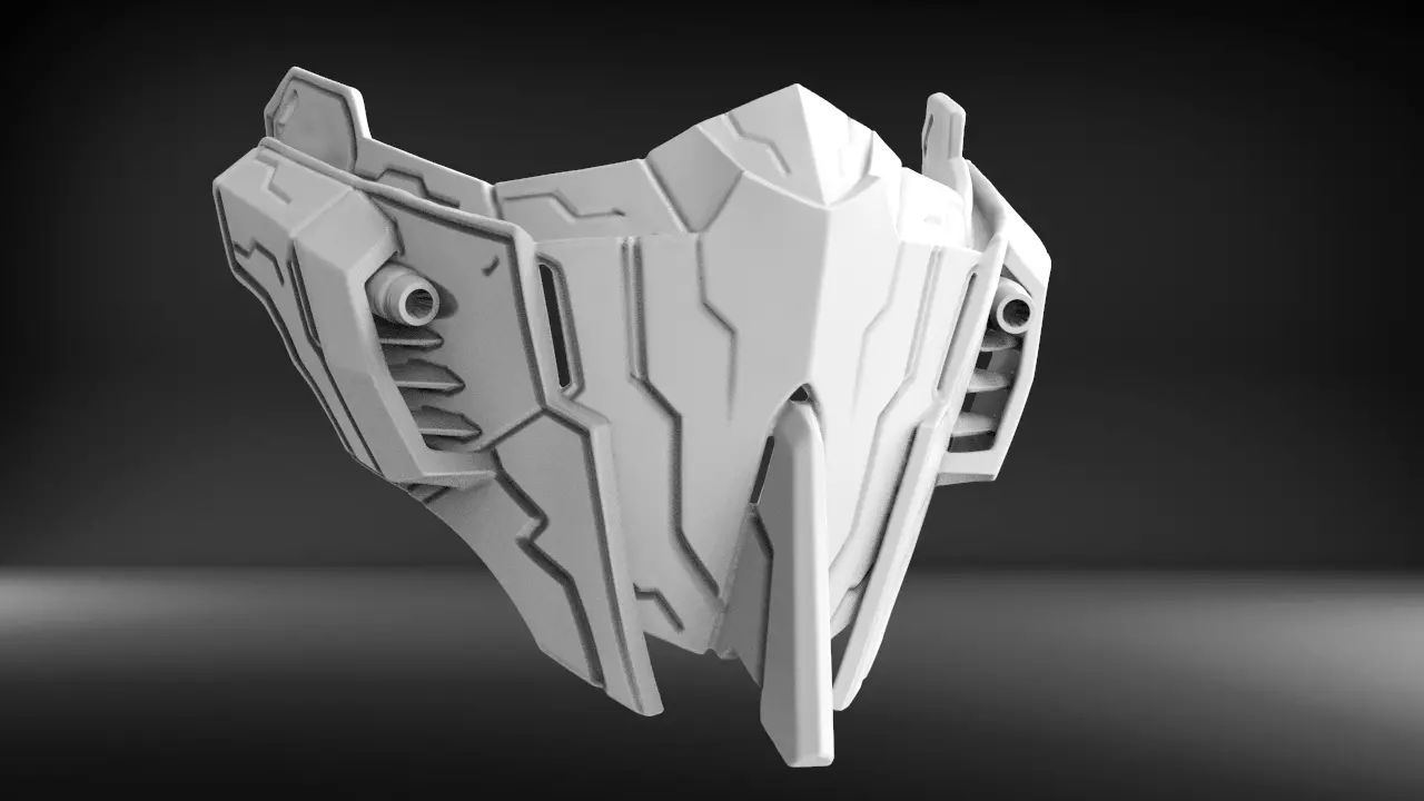 Mecha mask V3 STL for 3D print model_0