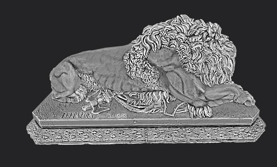 Old statue lion Low-poly realistic PBR 3D model and printable Low-poly 3D model_17