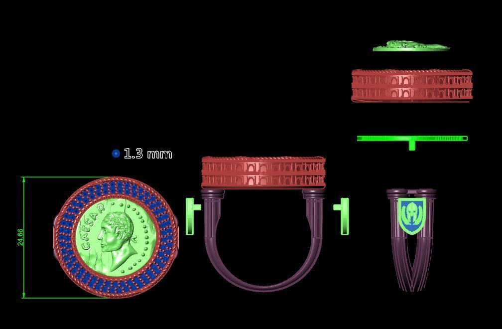 coliseum ring Unisex Model  3D print model_1
