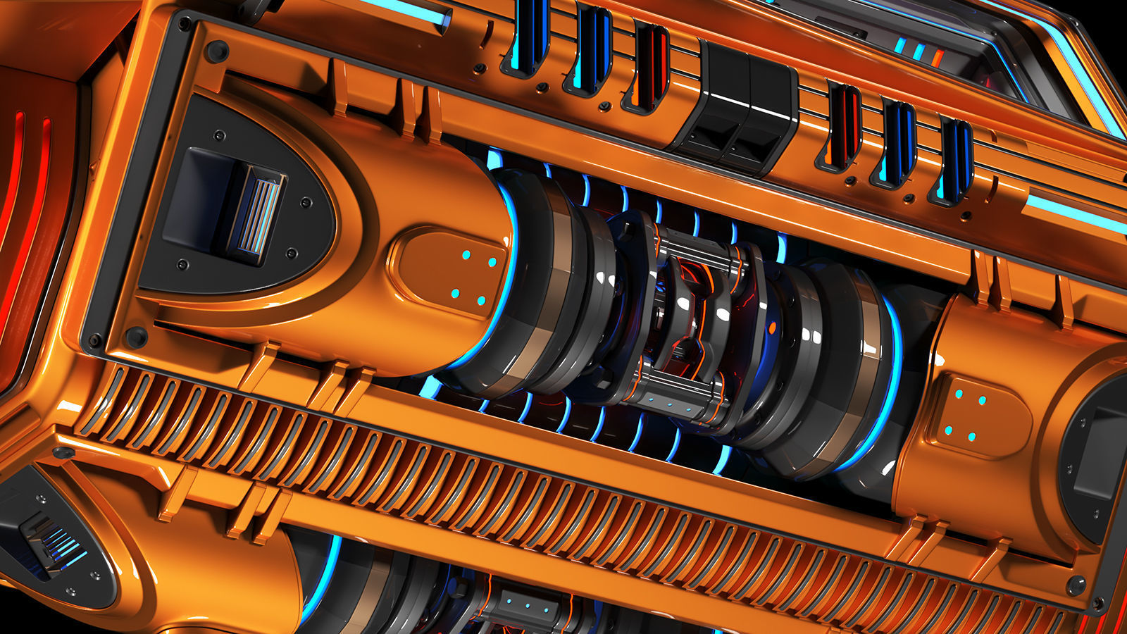 Sci Fi Mega Engine KITBASH 3D model_11