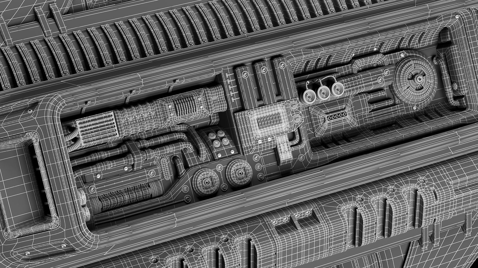 Sci Fi Mega Engine KITBASH 3D model_16