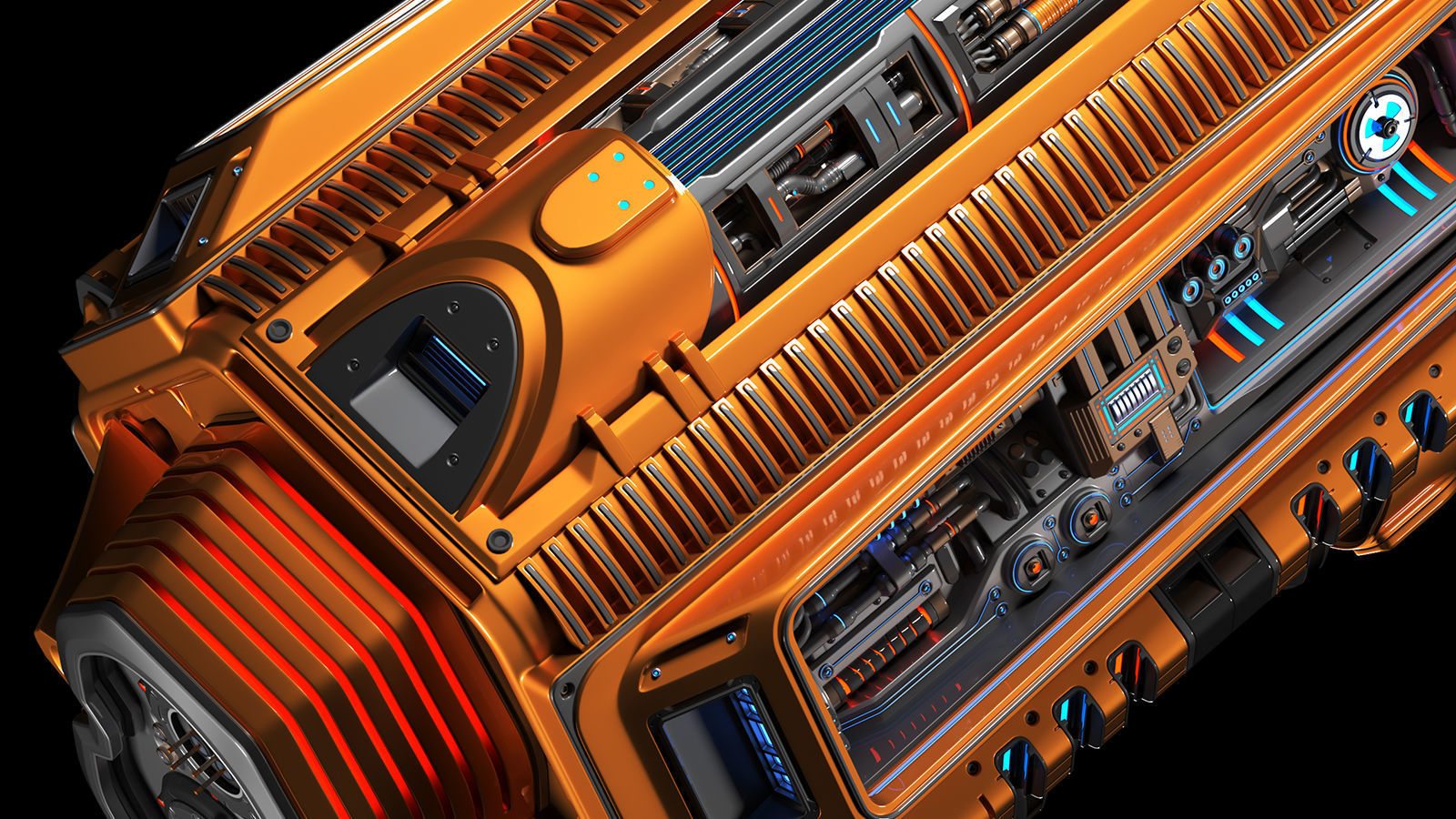 Sci Fi Mega Engine KITBASH 3D model_8