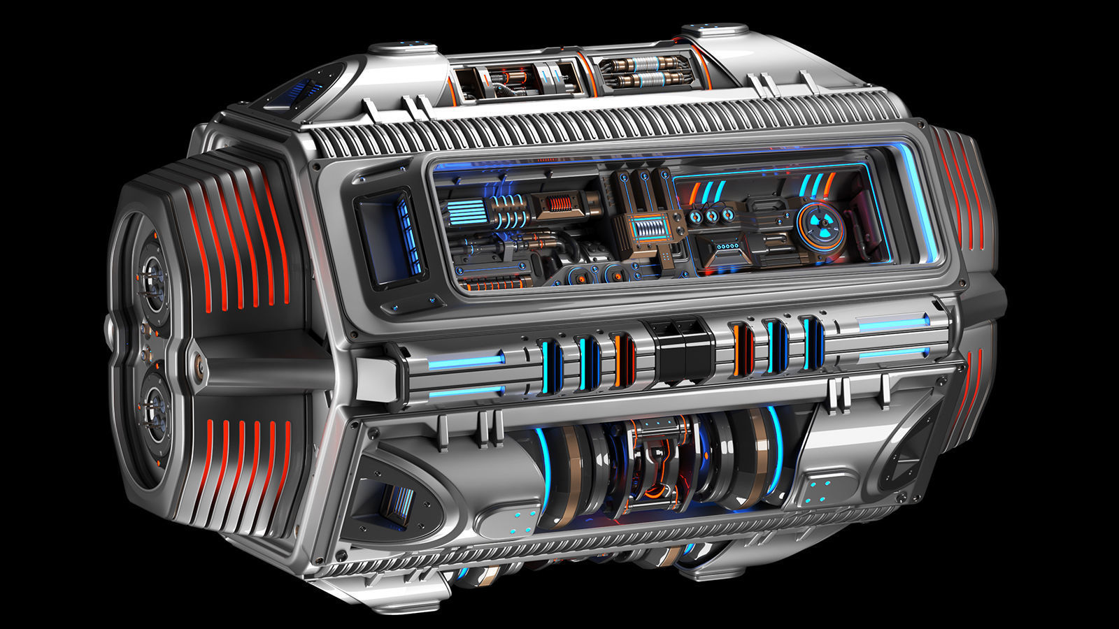 Sci Fi Mega Engine KITBASH 3D model_5