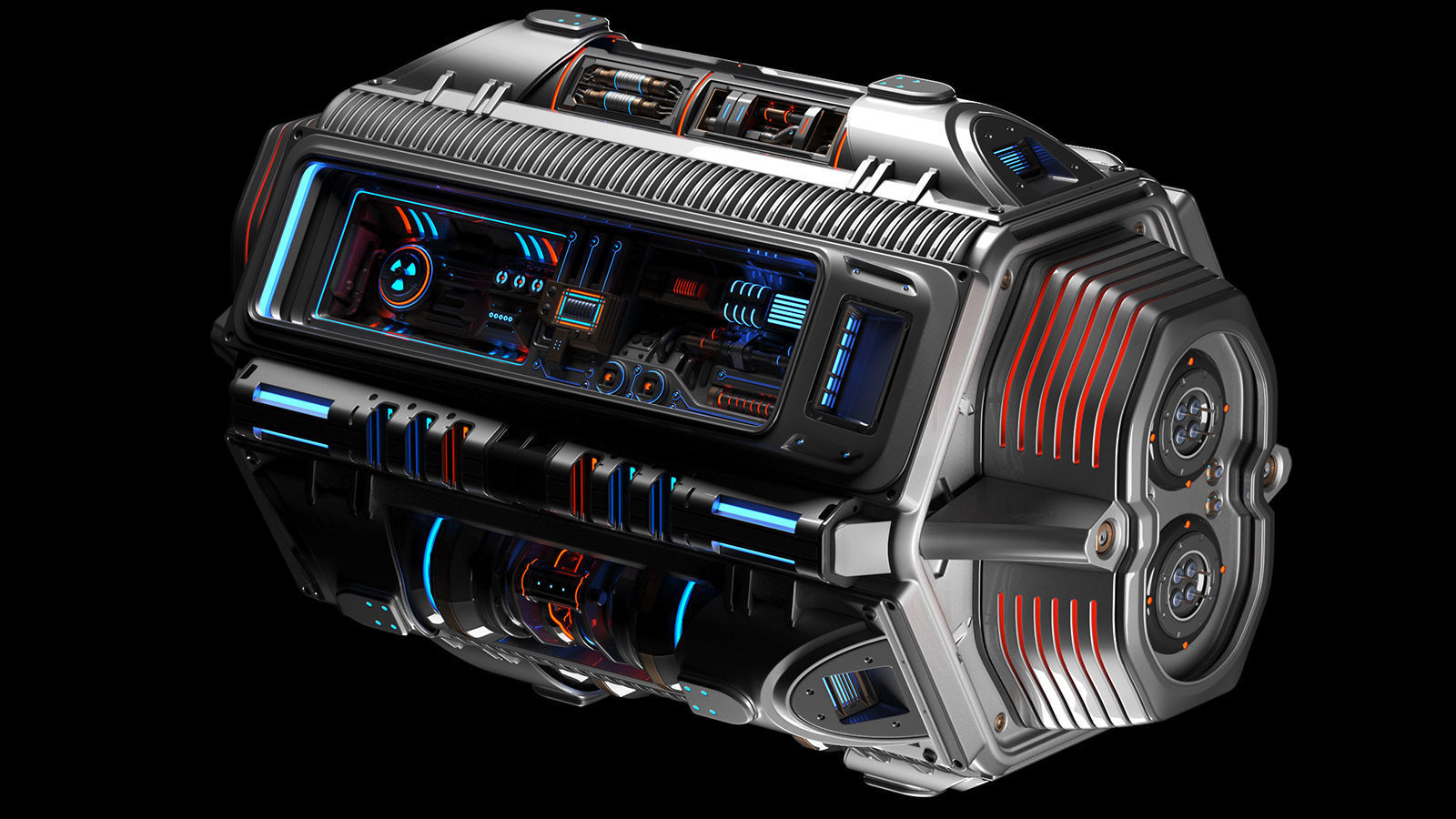 Sci Fi Mega Engine KITBASH 3D model_1