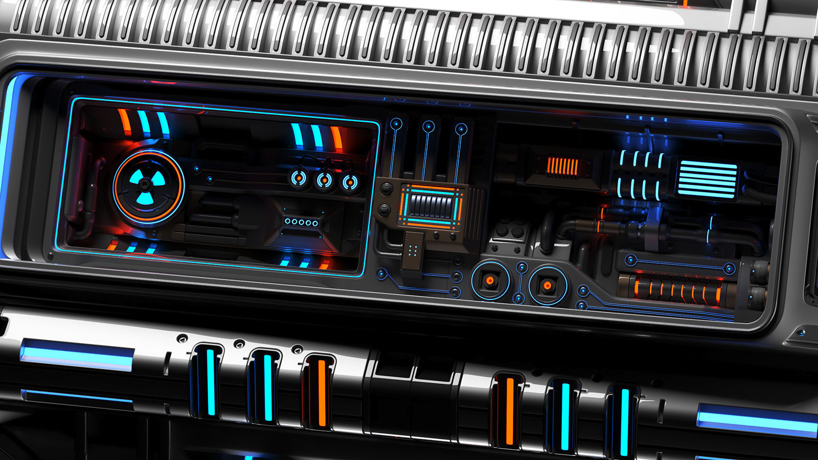 Sci Fi Mega Engine KITBASH 3D model_2