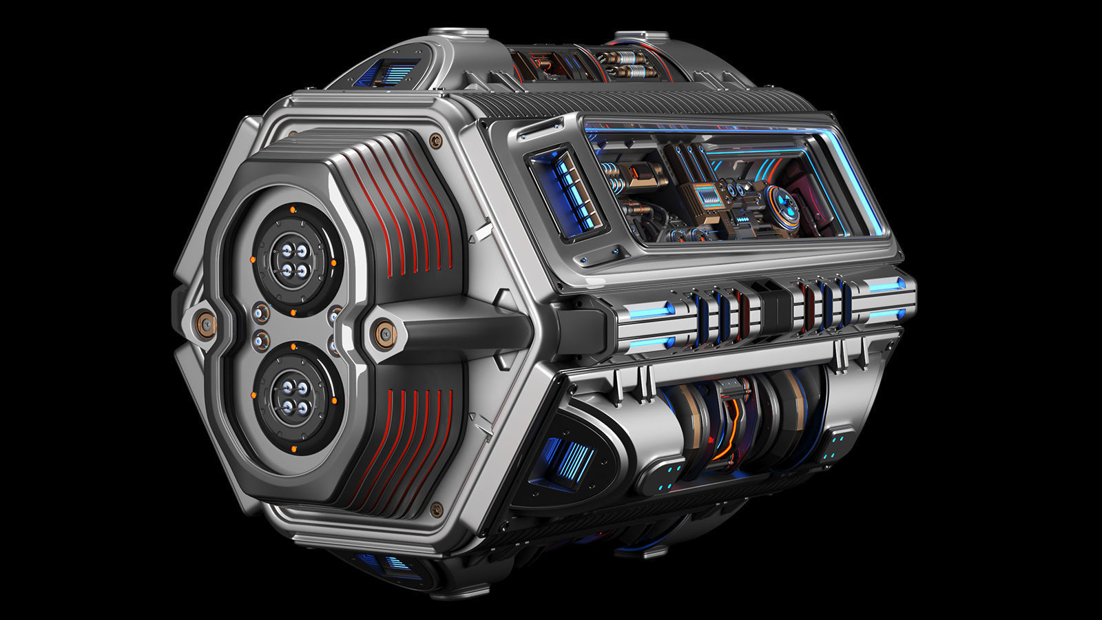 Sci Fi Mega Engine KITBASH 3D model_4