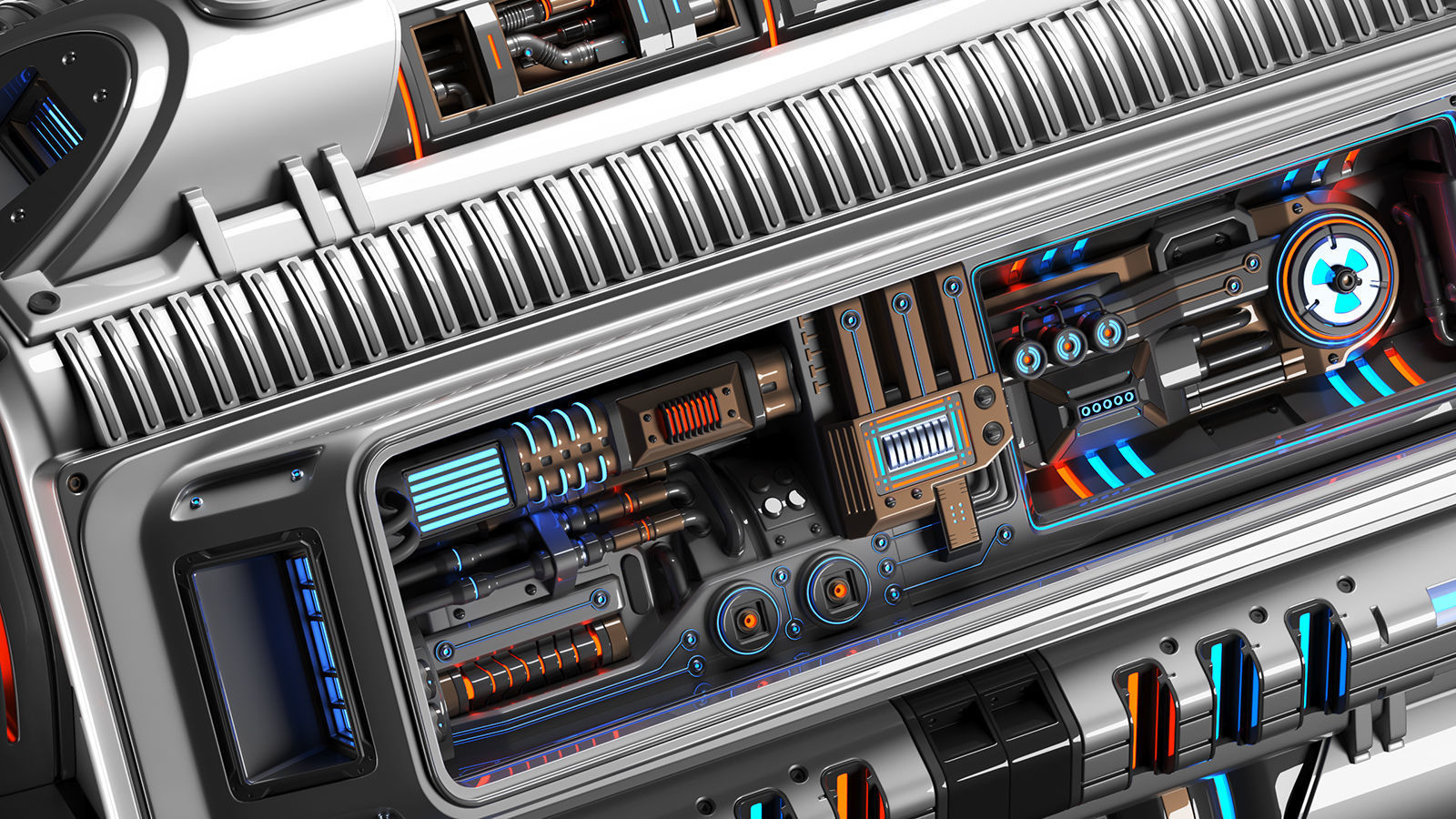 Sci Fi Mega Engine KITBASH 3D model_3