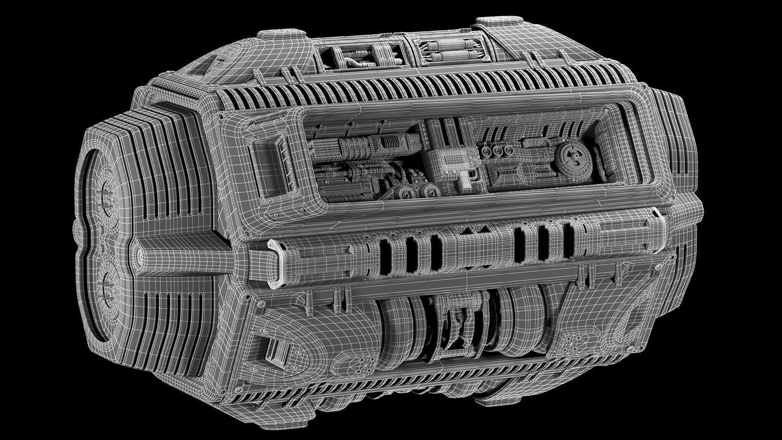 Sci Fi Mega Engine KITBASH 3D model_14
