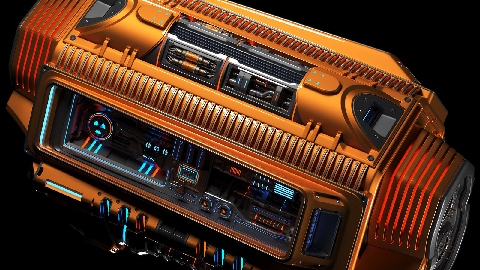 Sci Fi Mega Engine KITBASH 3D model_7