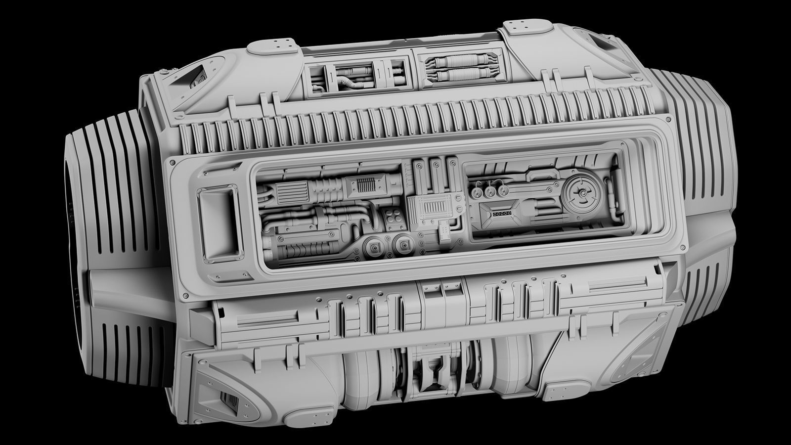 Sci Fi Mega Engine KITBASH 3D model_13
