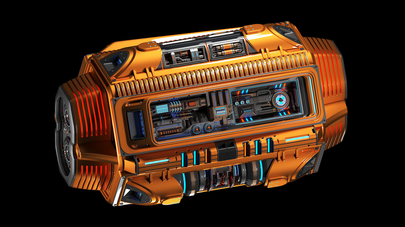 Sci Fi Mega Engine KITBASH 3D model_6