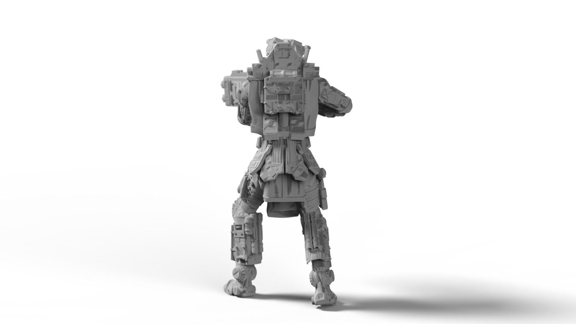 Sci Fi Battle Armor Miniatures - Koloss Assault Rifle Team  3D print model_11