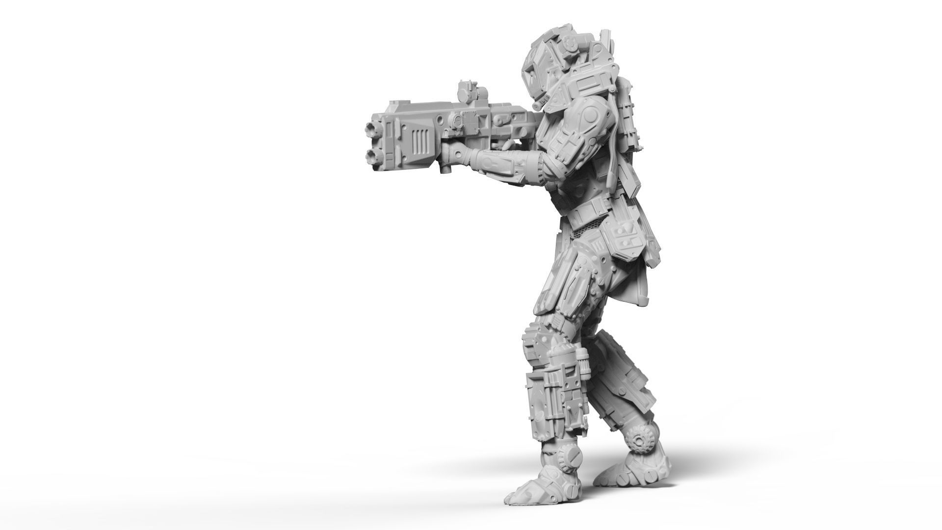 Sci Fi Battle Armor Miniatures - Koloss Assault Rifle Team  3D print model_13