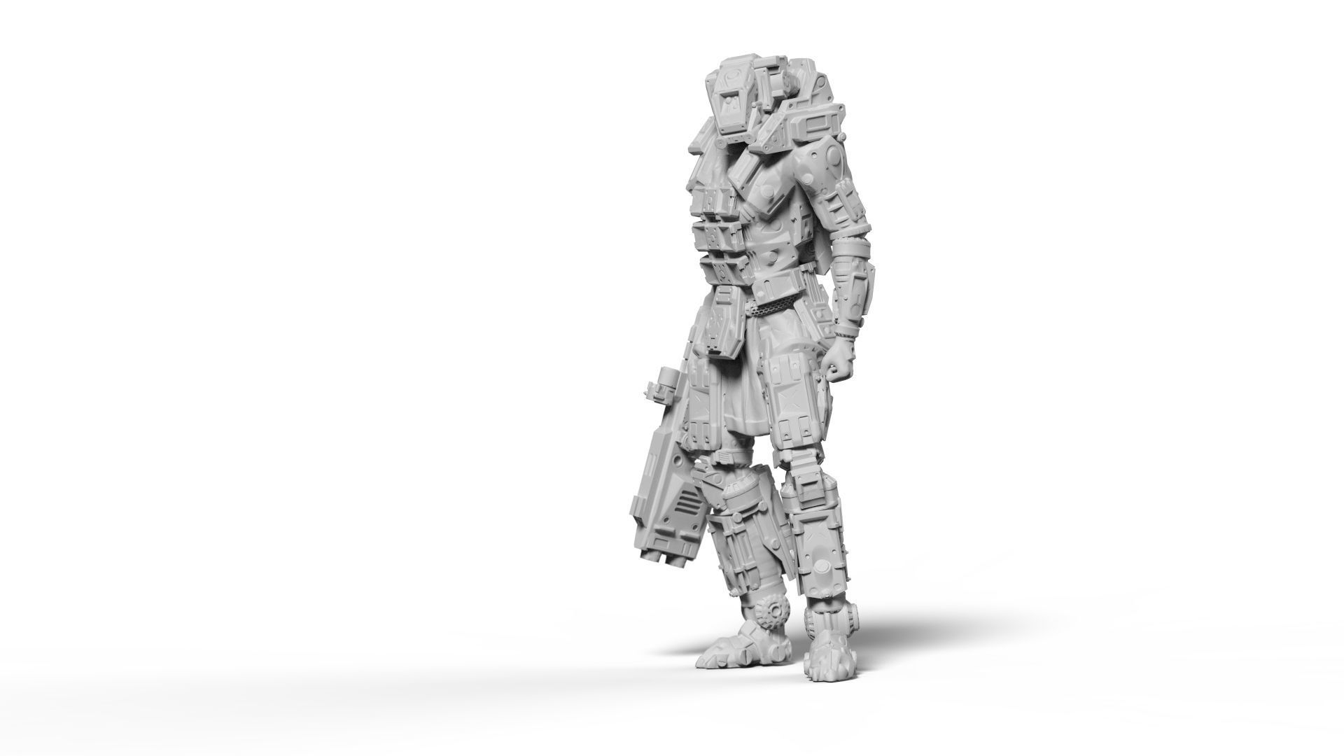 Sci Fi Battle Armor Miniatures - Koloss Assault Rifle Team  3D print model_12