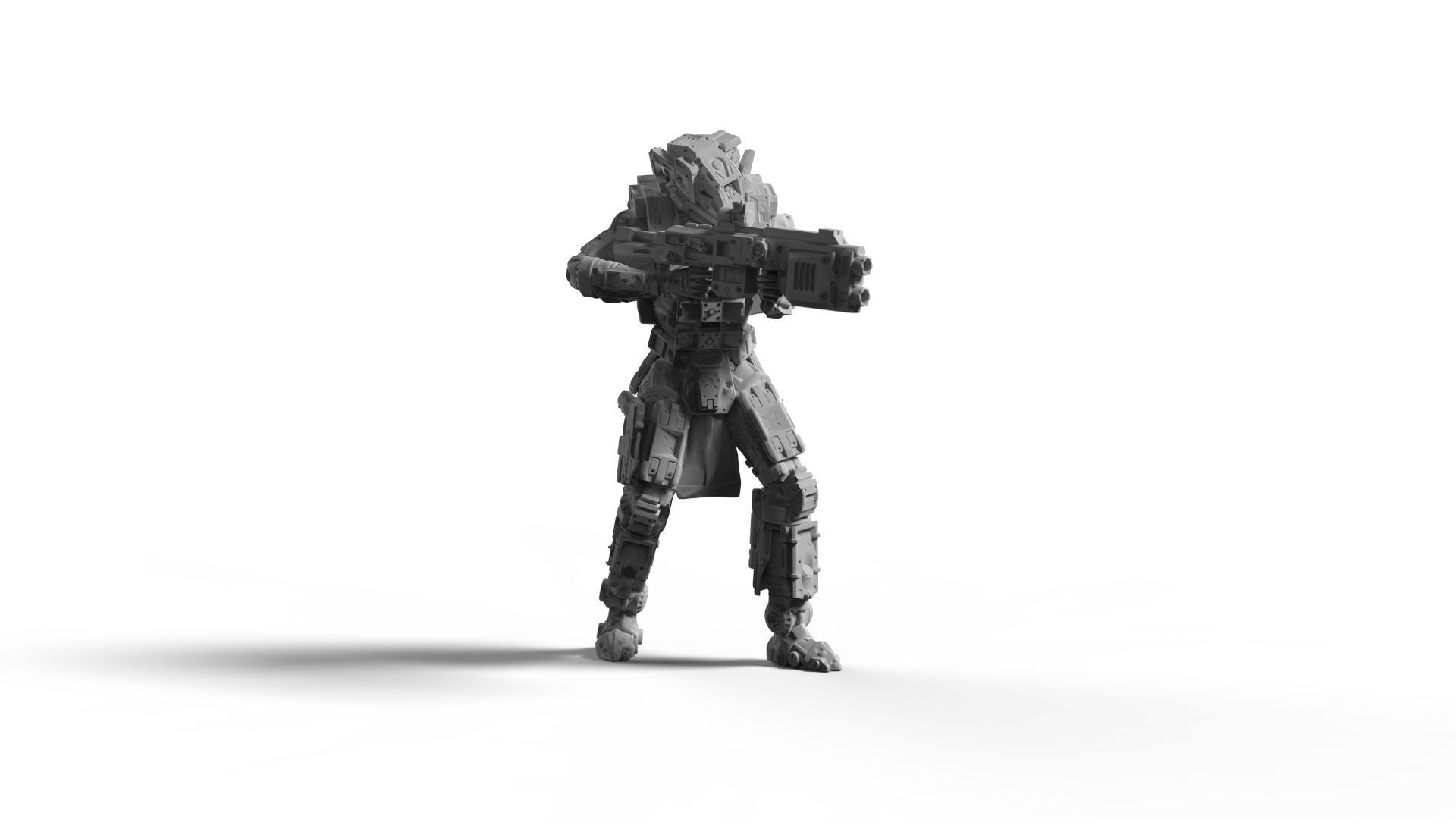 Sci Fi Battle Armor Miniatures - Koloss Assault Rifle Team  3D print model_3