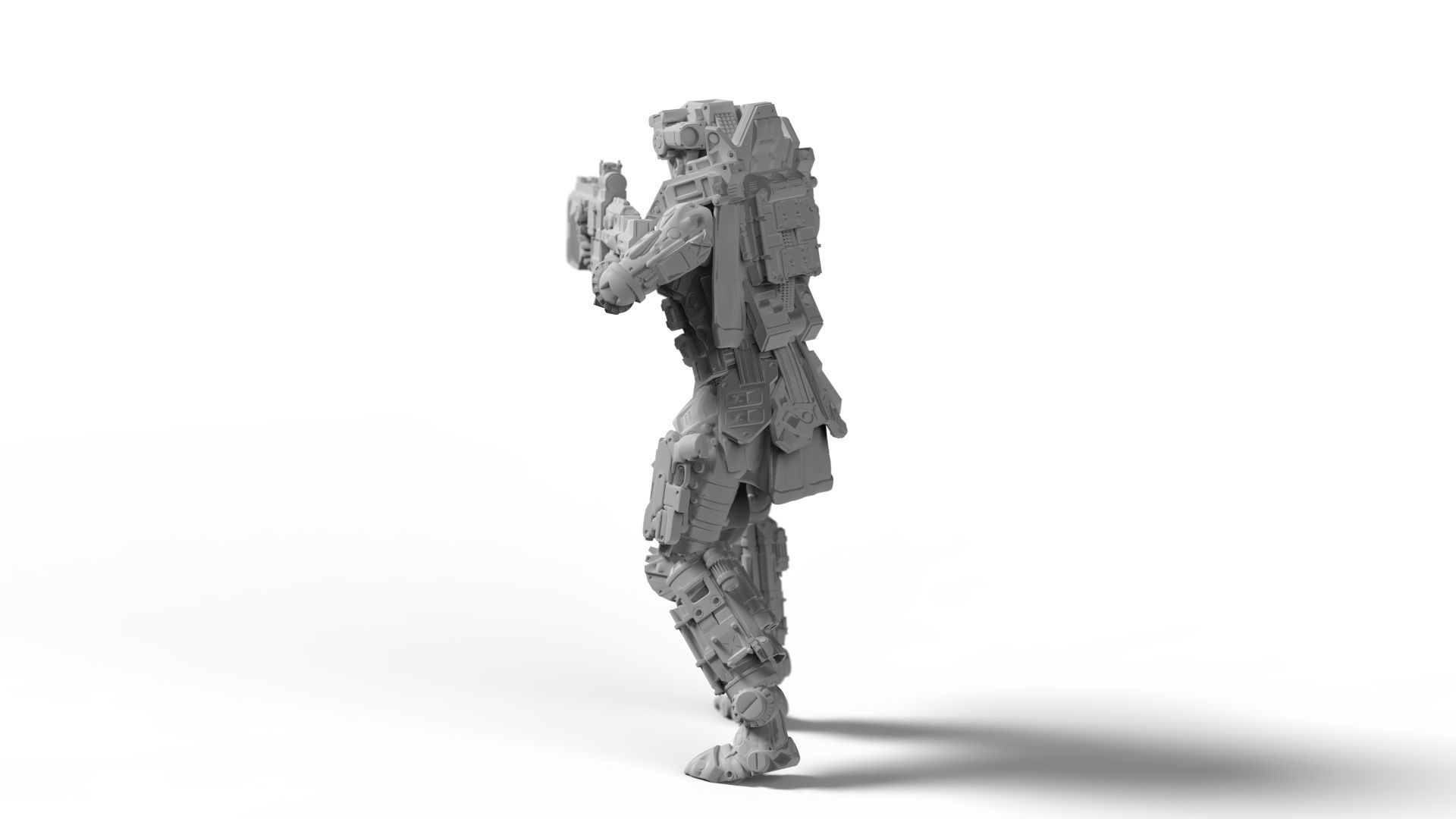 Sci Fi Battle Armor Miniatures - Koloss Assault Rifle Team  3D print model_10