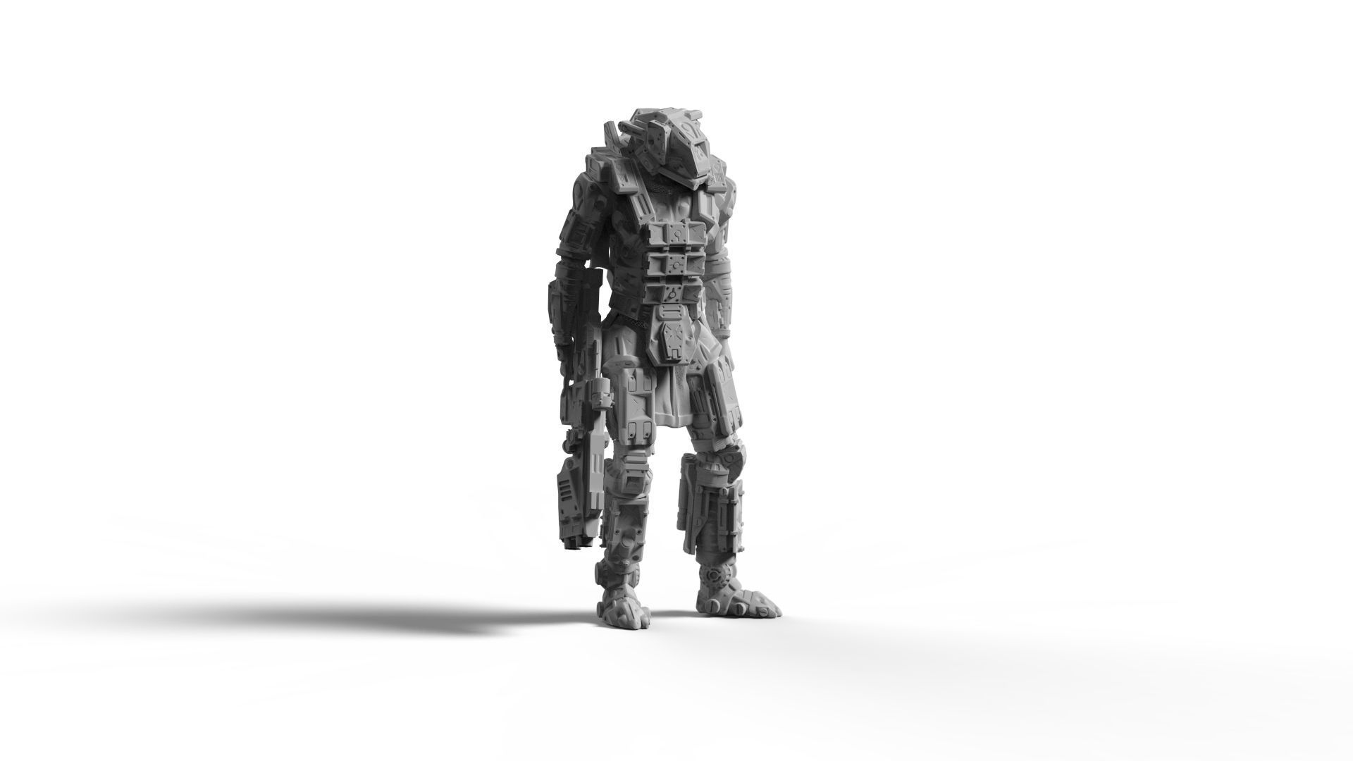 Sci Fi Battle Armor Miniatures - Koloss Assault Rifle Team  3D print model_14