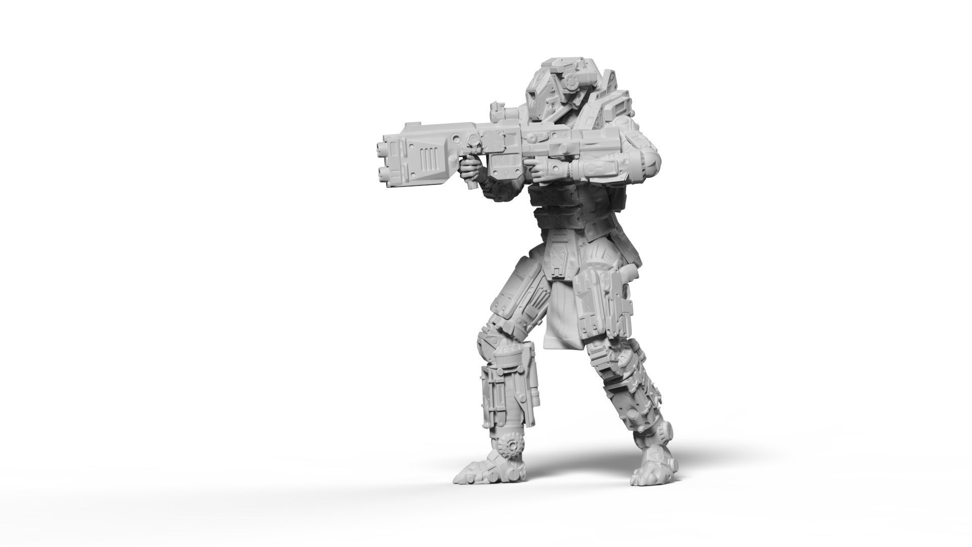 Sci Fi Battle Armor Miniatures - Koloss Assault Rifle Team  3D print model_7