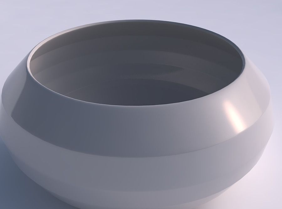 Bowl spheric squeezed wide with horizontal sections 3D print model_0