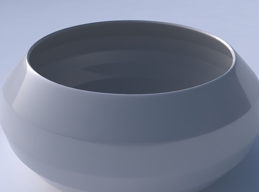 Bowl spheric squeezed wide with horizontal sections 3D print model_3