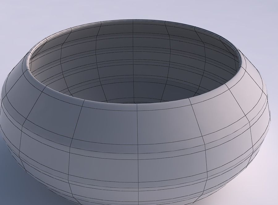 Bowl spheric squeezed wide with horizontal sections 3D print model_5