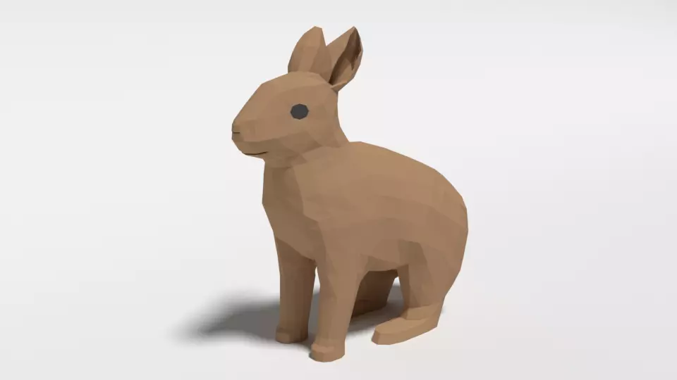 Low Poly Cartoon Rabbit Low-poly 3D model