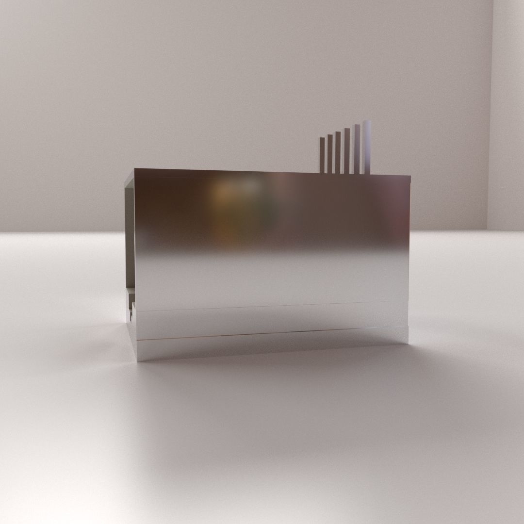 RJ45 Female Socket 3D model_2