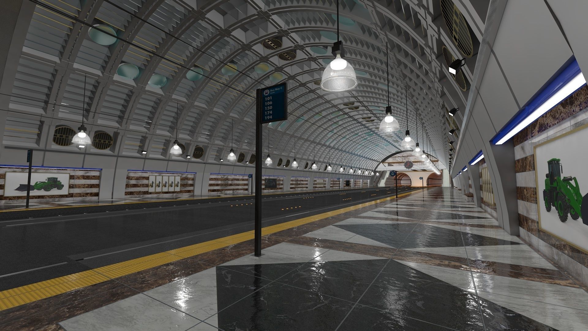 Tramway and Bus Station Pioneer Square 3D model_17