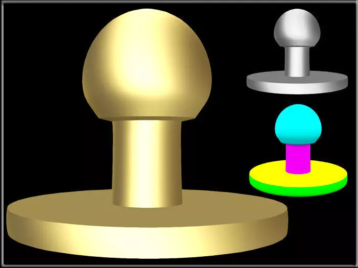 Brass Parts Low-poly 3D model_0