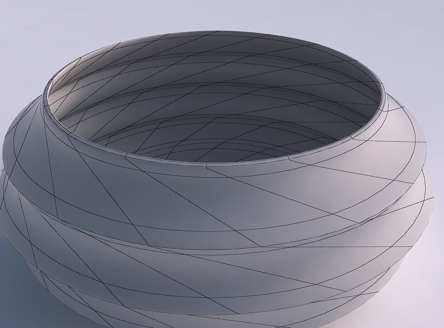 Bowl spheric squeezed wide with pronounced horizontal sections 3D print model_5